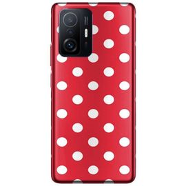 Coque Silicone Compatible Xiaomi 11t - 11t Pro Rouge À Pois