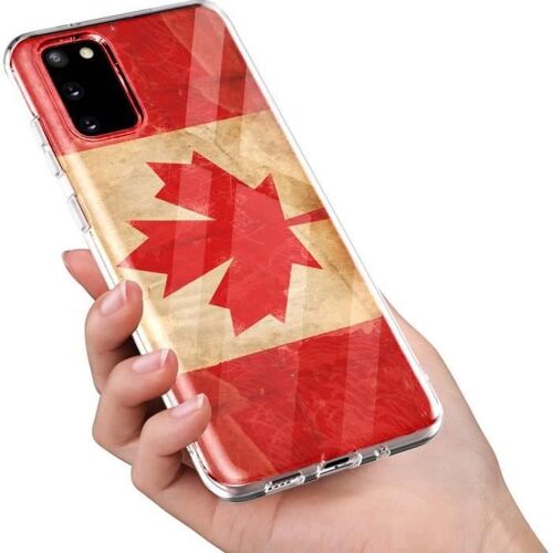 Coque Drapeau Canada Samsung S20 / Motif Canadien / Verre Trempé + Bumper Silicone / Anti chocs / Compatible Galaxy S20