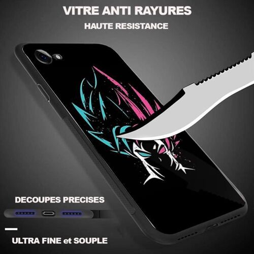 Coque, iPhone 11 Sangoku Fusion, Pare-Choc Souple en Silicone avec Coque arrière en Verre trempé Compatible avec iPhone 11