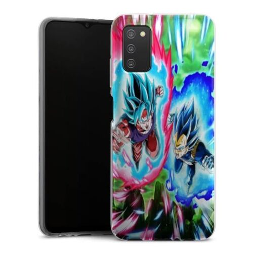 Coque Silicone Compatible Telephone Samsung Galaxy A03S Goku Blue Kaioken