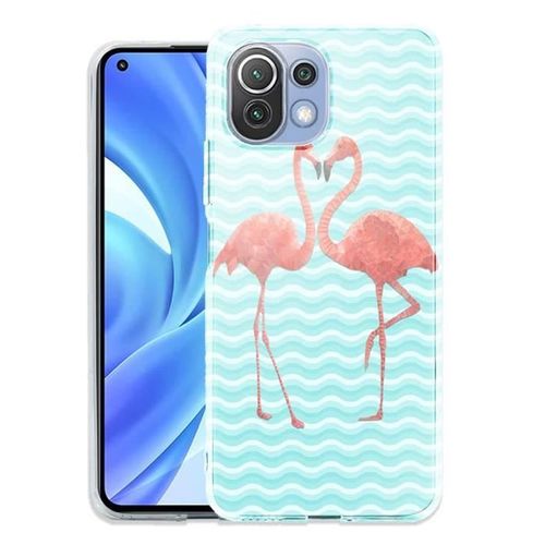 Coque Silicone Compatible Xiaomi Mi 11 Lite Flamingo Love | Flamants Roses