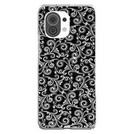 Coque Xiaomi Mi 11 Black And White Swirls | Silicone | Abstrait