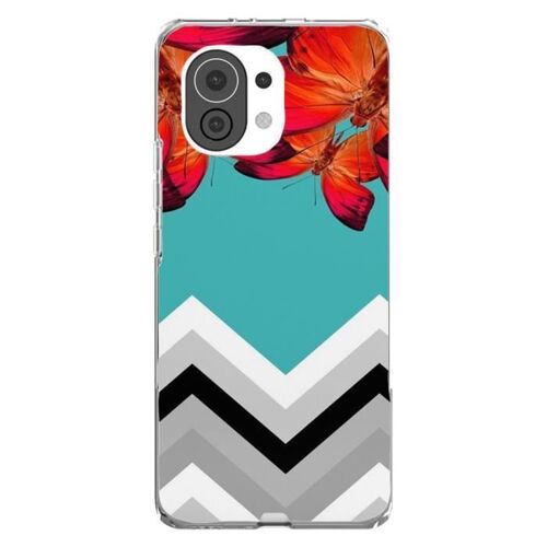 Coque pour Xiaomi Mi 11 Papillon Aurore et Chevrons | Silicone | Abstrait