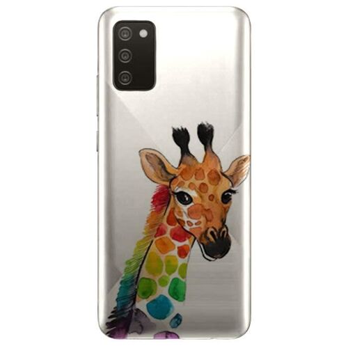 Coque Samsung Galaxy A02S Girafe Mulicouleurs - Silicone - Animaux