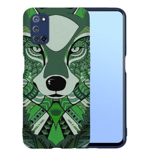 Coque Oppo A52, A72, A92 Loup Vert Azteque