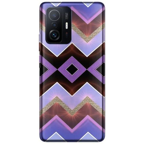 Coque Silicone Compatible Xiaomi 11t - 11t Pro Chevrons Azteque Violet