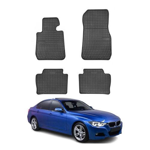 Omac Tapis De Sol Pour Bmw Série 3 F30 F31 / M3 F80 2012-2019 Noir En Caoutchouc