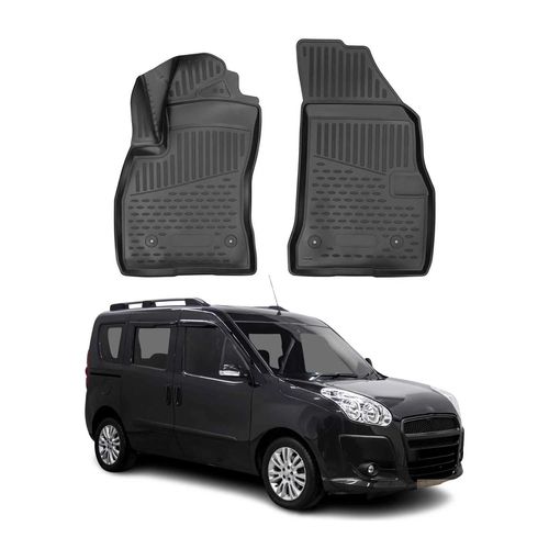 Omac Tapis De Sol Pour Fiat Doblo Cargo Maxi 2015-2022 En Caoutchouc Noir