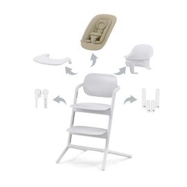 Pack Chaise Lemo 4 En 1 (Chaise + Transat + Babyset + Plateau Repas) - All White - Cybex Gold