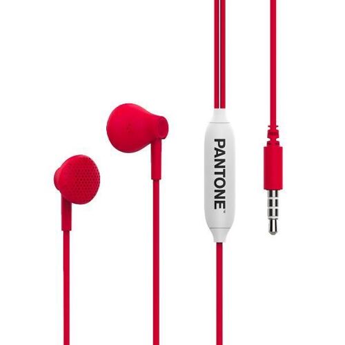 Pantone PT-WDE001R1 casque Casques Avec fil Ecouteurs Appels/Musique Rouge, Blanc