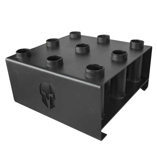 Rack Vertical De Rangement Pour 9 Barres D'haltères Ø 51mm En Acier Noir