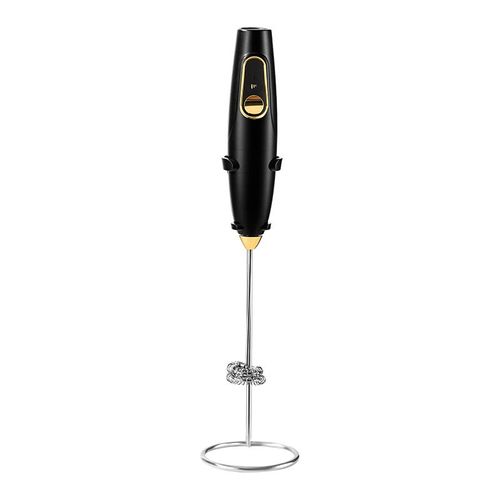 Mousseur à lait électrique aste USB avec support,fouet,crémier compact,maison,bureau,café,1 pièce - Type Black