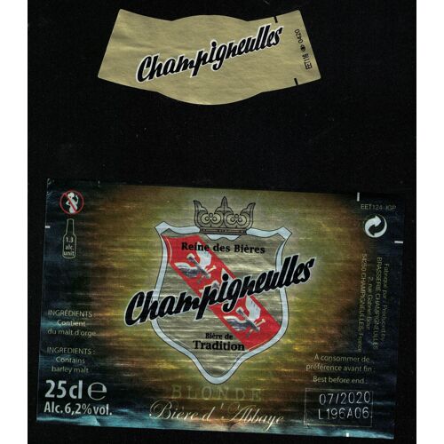 France Lot 2 Étiquettes Bière Beer Labels Champigneulles Reine Des Bières