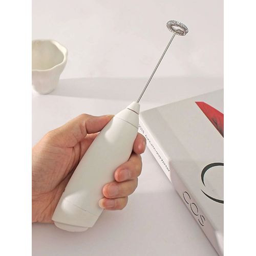 Mélangeur électrique sans fil portatif,mousseur à lait,fouet à café,batteur à ?ufs,Mini mousseur,poignée,agitateur,outils de fabrication de Cappuccino - Type White