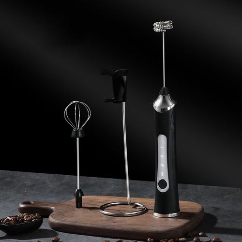 Mini mousseur à lait électrique,aste par USB,faible bruit,déterminer en remuant le lait,café,?ufs,crème,bureau,ménage,1 pièce - Type Black