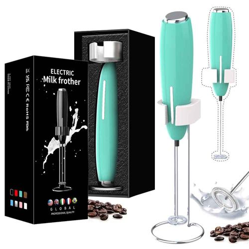 Déterminer mousseur à lait électrique injuste de cuisine avec support,mélangeur de mousse,batterie 62,clics centre commercial pour café - Type Green Support #A