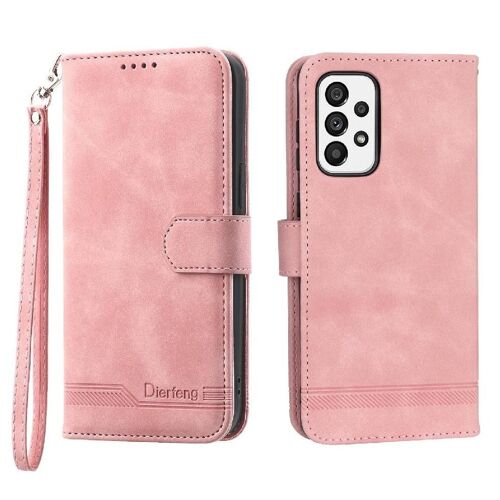 Flip Étui Pour Samsung Galaxy A73 Fentes Pour Cartes Bracelet Fermeture Magnétique Premium Cash Poche - Couleur Rose