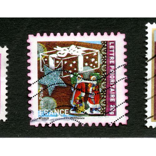 Timbre Oblitéré Pères Noël,Lettre Prioritaire 20 G,La Poste,France