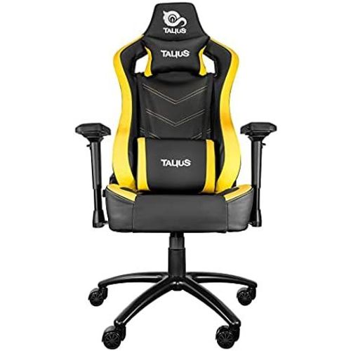 Chaise De Jeu Talius Vulture - Chaise De Jeu Professionnelle Jaune Et Noire, Papillon, Ergonomique, Accoudoirs 4d, Base Métallique, Haut Dossier Inclinable Réglable En Hauteur, Roues En Nylon.