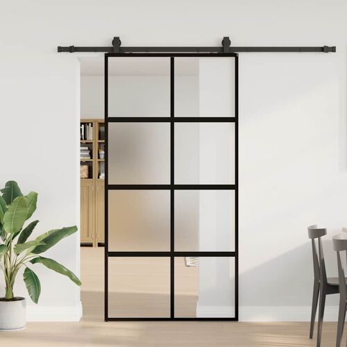 vidaXL Porte coulissante avec kit de quincaillerie noir 102,5x205 cm