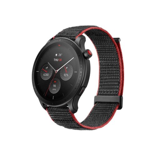 Amazfit GTR 4 - Alliage d'aluminium - montre intelligente avec bracelet - nylon - piste de course grise - taille du poignet : 150-210 mm - affichage 1.43" - Wi-Fi, Bluetooth - 34 g