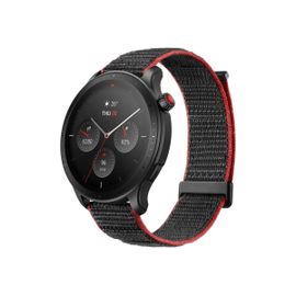 Amazfit GTR 4 - Alliage d'aluminium - montre intelligente avec bracelet - nylon - piste de course grise - taille du poignet : 150-210 mm - affichage 1.43" - Wi-Fi, Bluetooth - 34 g