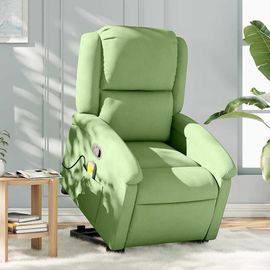 Vidaxl Fauteuil De Massage Inclinable Vert Clair Velours