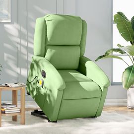 Vidaxl Fauteuil Inclinable De Massage Électrique Vert Clair Velours