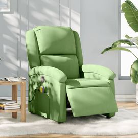 Vidaxl Fauteuil Inclinable De Massage Électrique Vert Clair Velours