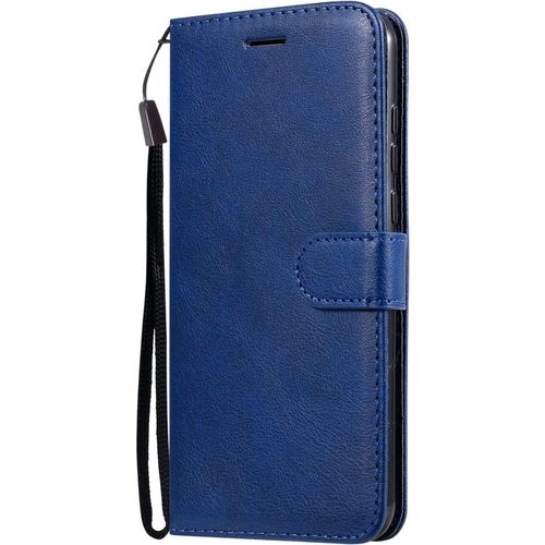 Compatible Huawei Honor Play Coque [Avec Verre Trempe], Pu Cuir Flip Housse Etui Rabat Cover Case Wallet Portefeuille Support Avec Porte-Cartes Pochettes Case (Bleu)