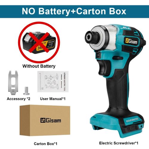 Makita ¿ tournevis électrique sans balais 688N.m, 1/4 pouces, tournevis sans fil, perceuse électrique, Kit de tournevis à percussion pour broche de batterie 18V-Pas de batterie sans fiche