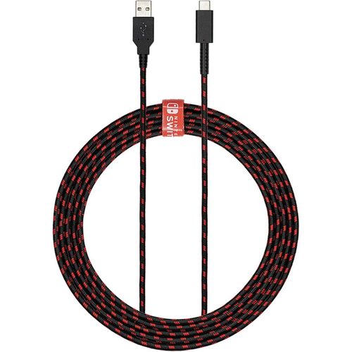 Gaming Charge Cable|8 Feet Usb C Charger: Noir/Rouge-Nintendo Switch