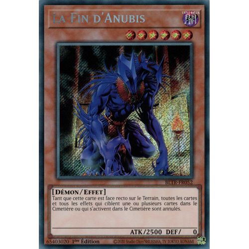 Yu Gi Oh Bltr Fr052 La Fin D'anubis Secrète Rare