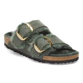 Mules Birkenstock Arizona Big Buckle Shearling Oiled Leather