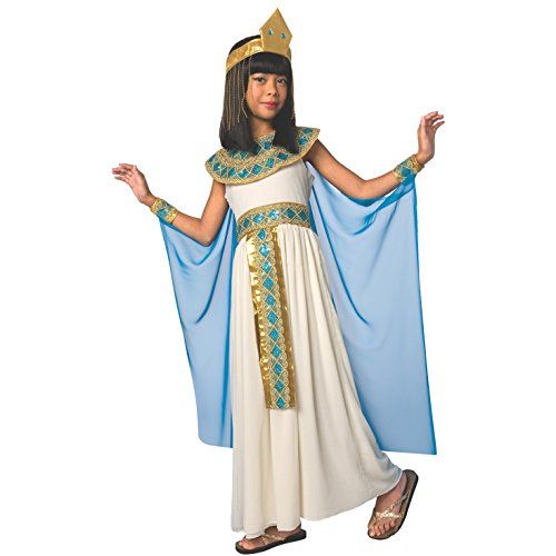 Girls Blue Cleopatra Costume Kids Egyptian Princess Dress Queen Of The Nile Outfit - Med (6-8 Years)