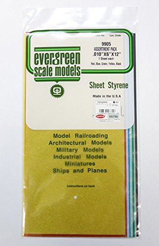 Evergreen Scale Models Assortment Transparent Sheets Set 6x12x.010 5 Pc, Evg9905