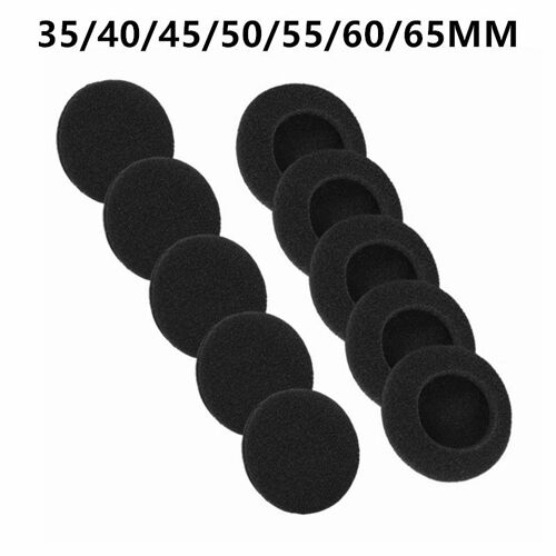 Coussinets d'oreille en mousse pour écouteurs, housses de coussins de remplacement en éponge, protection pour écouteurs, 35mm, 40mm, 45mm, 50mm, 55mm, 60mm, 65mm, 1 paire