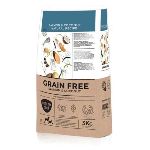 Natura Diet - Croquettes Grain Free Saumon Et Coco Pour Chien - 3kg