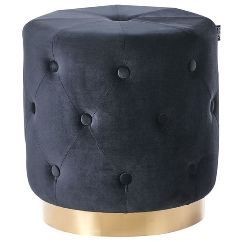 Pouf Carrollton Velours Noir 40 Cm 40 Cm 41 Cm