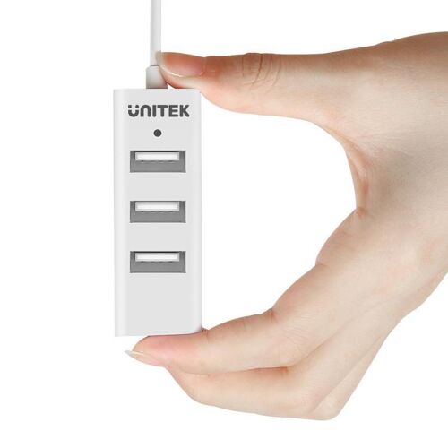 Unitek - Concentrateur 4X USB 2.0. Mini, blanc, y-2146