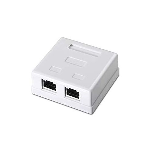 Aisens - rosette de surface rj45 cat.6 ftp 2 sockets, blanco