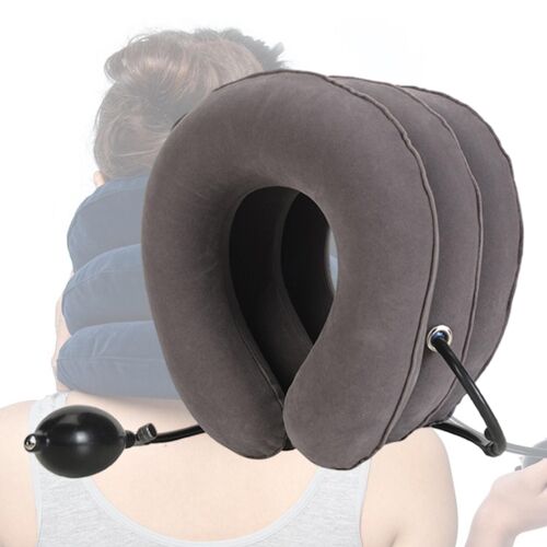 Oreiller De Traction De Cou Gonflable À 3 Couches, Équipement De Cou, Attelle Portable Douce, Tracteur Pour Soulager La Douleur Et Le Stress, Voiture Ancienne 