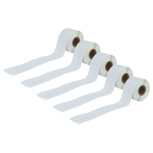 vhbw 5x Rouleau d'étiquettes 38mm x 190mm (110 étiquettes) remplacement pour Dymo 99018 pour étiqueteuse blanc