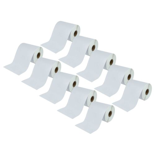vhbw 10x Rouleau d'étiquettes à transfert thermique 152,4mm x 101,6mm (250 étiquettes) compatible avec Toshiba TEC BSX4 étiqueteuse blanc