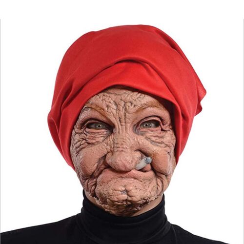 Masque D'halloween Pour La Vieille Grand-Mère, Masque Pour Fumer, Masque En Latex, Costume Réaliste, Accessoires De Cosplay D'halloween