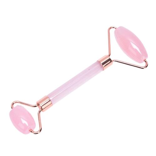 Rouleau De Pierre De Jade Et Quartz Rose Pour Le Visage,Masseur Pour Lifting, Avec Pierre De Cristal Naturel, Menton Minceur, Outil De Soin, 