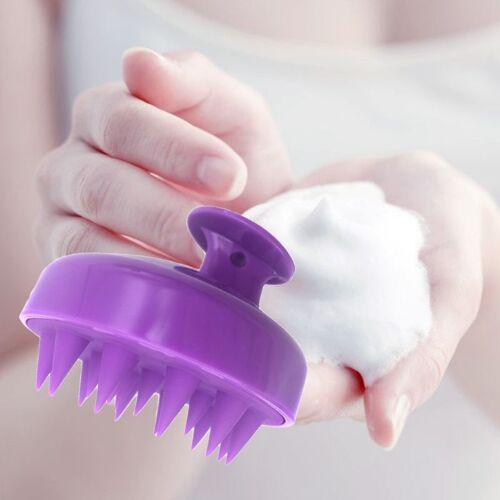 Brosse De Massage Du Cuir Chevelu En Silicone, Pour Cheveux Secs Et Humides 