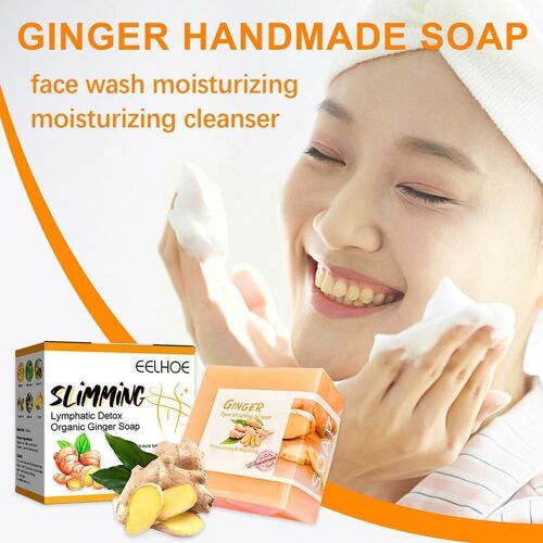 Savon Au Gingembre Biologique Pour Détox Lymphatique, 1 Pièce, Naturel, Amincissant, Pour Tous Les Types De Peau, G0s7 
