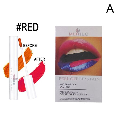 Kit De Couleur Pour Les Lèvres, Brillant Incroyable, Couleur Déchirée, Rouge À Lèvres, Peler, Enlever, Durable 