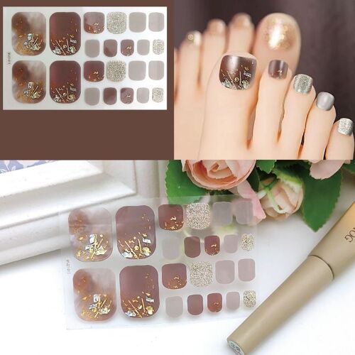 Autocollants Adhésifs Pour Orteils, 1 Feuille, Enveloppes De Vernis À Ongles, 3d, Bricolage, Paillettes, Manucure 